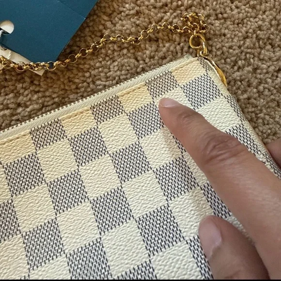 FLASH SALE!!!! Louis Vuitton Damier Azur Clutch with Gold Accents - Picture 5 of 5